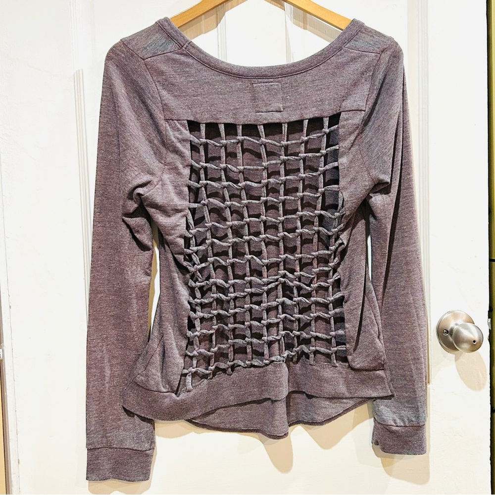Chaser x Revolve Open Back Knit Top Taupe Cotton Blend Size M - Picture 4 of 7